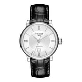 Tissot Carson Premium Lady Born to Be Brace Special Edition Silver Dial Black Leather Strap Watch for Women - T122.207.16.036.00