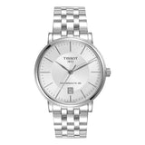 Tissot T Classic Carson Premium Powermatic 80 White Dial Silver Steel Strap Watch For Men - T122.407.11.031.00