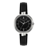 Tissot T Lady Flamingo Black Dial Black Leather Strap Watch For Women - T094.210.16.051.00