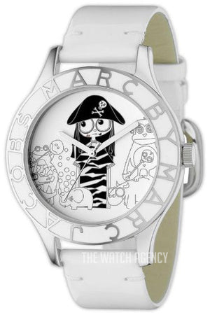 Marc Jacobs Miss Marc Pirate White Dial White Leather Strap Watch for Women - MBM1146