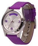 Marc Jacobs Baby Dave Silver Dial Purple Leather Strap Watch for Women - MBM1262