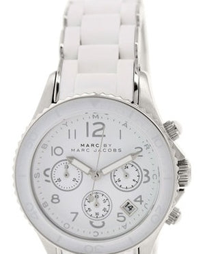 Marc Jacobs Rock White Dial White Silicone Strap Watch for Women - MBM2545
