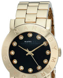 Marc Jacobs Amy Glitz Black Dial Gold Stainless Steel Strap Watch for Women - MBM3334