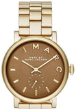 Marc Jacobs Baker Brown Dial Gold Stainless Steel Strap Watch for Women - MBM8631