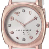 Marc Jacobs Mandy White Dial White Leather Strap Watch for Women - MJ8678