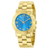 Marc Jacobs Amy Blue Dial Gold Stainless Steel Strap Watch for Women - MBM3303