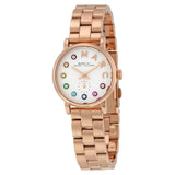 Marc Jacobs Baker Dexter White Dial Rose Gold Stainless Steel Strap Watch for Women - MBM3443