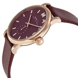 Marc Jacobs Baker Maroon Dial Maroon Leather Strap Watch for Women - MBM1267