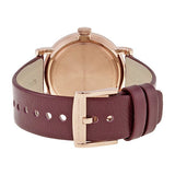 Marc Jacobs Baker Maroon Dial Maroon Leather Strap Watch for Women - MBM1271