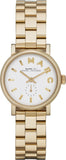 Marc Jacobs Baker White Dial Gold Stainless Steel Watch for Women - MBM3247