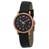 Marc Jacobs Baker Black Dial Black Leather Strap Watch for Women - MBM1331