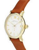 Marc Jacobs Baker Champagne Dial Brown Leather Strap Watch for Women - MBM1317