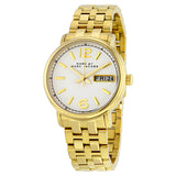 Marc Jacobs Fergus White Dial Gold Stainless Steel Strap Watch for Women - MBM8647