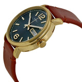 Marc Jacobs Fergus Green Dial Brown Leather Strap Watch for Men - MBM5077