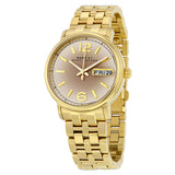 Marc Jacobs Fergus Gun Metal Grey Dial Gold Stainless Steel Strap Watch for Women - MBM3429