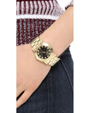 Marc Jacobs Amy Black Dial Gold Stainless Steel Strap Watch for Women - MBM3336