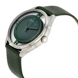 Marc Jacobs Green Transparent Dial Green Leather Strap Watch for Women - MBM1378