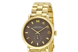 Marc Jacobs Baker Grey Dial Gold Stainless Steel Strap Watch for Women - MBM3281