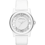 Marc Jacobs Henry Skeleton White Dial White Leather Strap Watch for Women - MBM1241