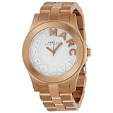 Marc Jacobs Rivera White Dial Rose Gold Stainless Steel Strap Watch for Women - MBM3135