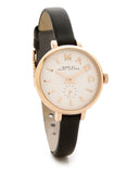 Marc Jacobs Sally White Dial Black Leather Strap Watch for Women - MBM1352