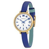 Marc Jacobs Sally White Dial Blue Leather Strap Watch for Women - MBM1354