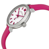 Marc Jacobs Sally White Dial Pink Leather Strap Watch for Women - MBM1353