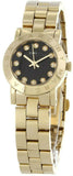 Marc Jacobs Amy Black Dial Gold Stainless Steel Strap Watch for Women - MBM3336