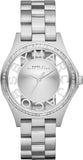 Marc Jacobs Henry Transparent Silver Dial Silver Stainless Steel Watch for Women - MBM3337