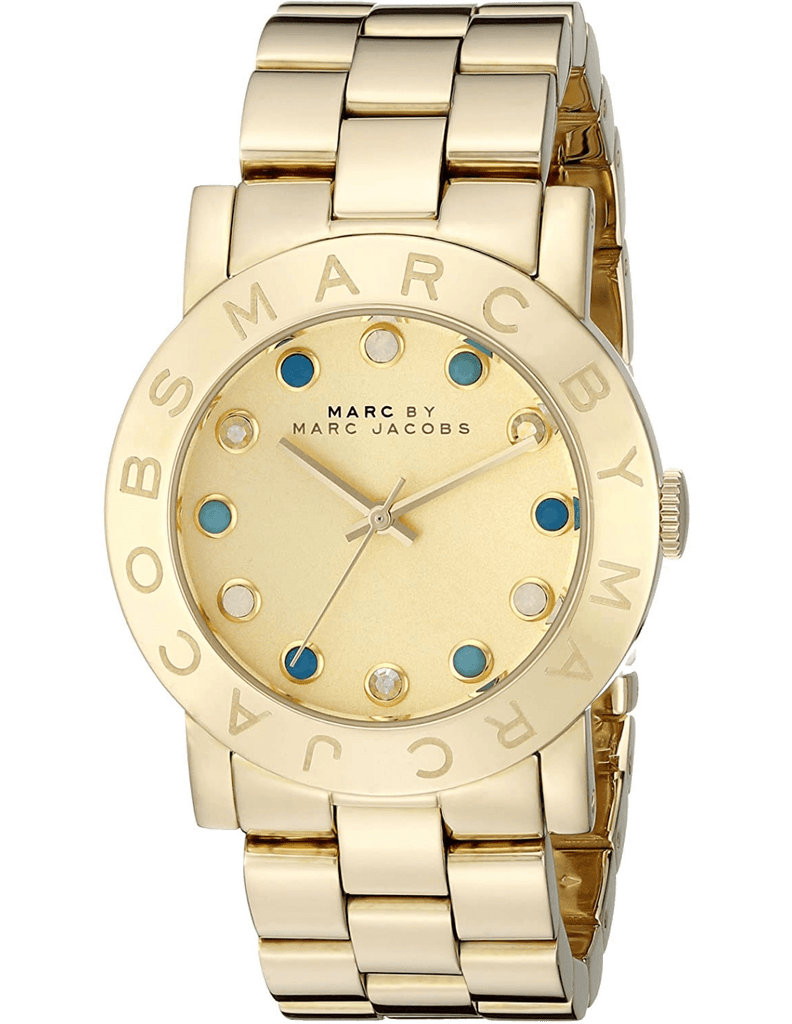 Marc Jacobs Amy Dexter Gold Dial Gold Stainless Steel Strap Watch 