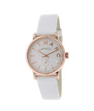 Marc Jacobs Baker White Dial White Leather Strap Watch for Women - MBM1284