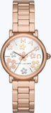 Marc Jacobs Classic White Dial Rose Gold Steel Strap Watch for Women - MJ3582