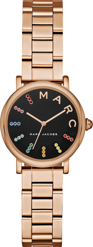 Marc Jacobs Roxy Black Dial Rose Gold Stainless Steel Strap Watch for Women - MJ3569