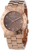 Marc Jacobs Amy Glitz Brown Dial Rose Gold Stainless Steel Strap Watch for Women - MBM3221