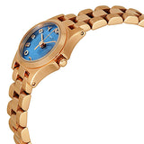 Marc Jacobs Henry Dinky Blue Dial Rose Gold Stainless Steel Strap Watch for Women - MBM3204