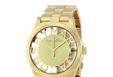 Marc Jacobs Henry Transparent Gold Dial Gold Stainless Steel Strap Watch for Women - MBM3206