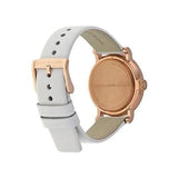 Marc Jacobs Baker White Dial White Leather Strap Watch for Women - MBM1283