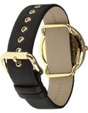 Marc Jacobs Amy Black Dial Black Leather Strap Watch for Women - MBM1154