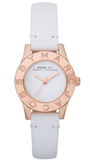 Marc Jacobs Blade Mini White Dial White Leather Strap Watch for Women - MBM1207