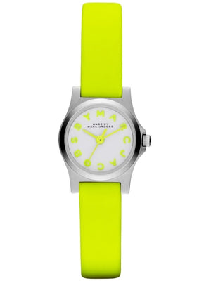 Marc Jacobs Henry White Dial Neon Yellow Rubber Watch for Women - MBM1235