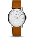 Marc Jacobs Baker White Dial Brown Leather Strap Watch for Women - MBM1265