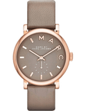 Marc Jacobs Baker Grey Dial Grey Leather Strap Watch for Women - MBM1266