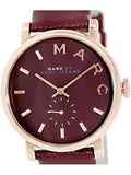 Marc Jacobs Baker Maroon Dial Maroon Leather Strap Watch for Women - MBM1267