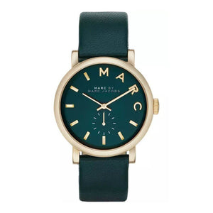 Marc Jacobs Baker Green Dial Green Leather Strap Watch for Women - MBM1268