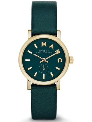Marc Jacobs Baker Mini Green Dial Green Leather Strap Watch for Women - MBM1272