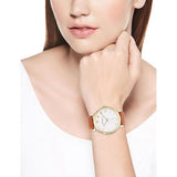 Marc Jacobs Baker White Dial Brown Leather Strap Watch for Womern - MBM1316