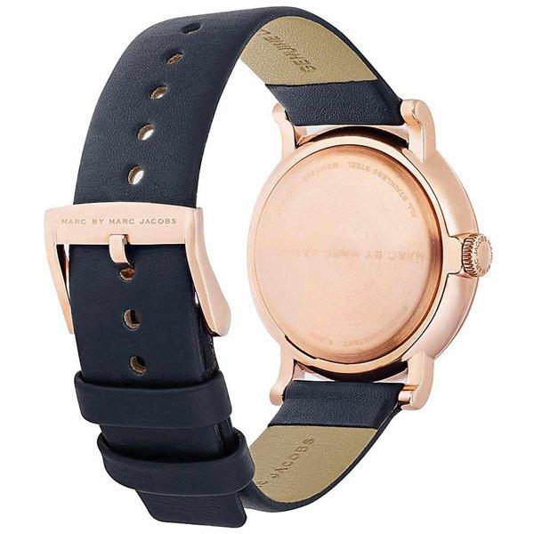 Marc Jacobs Baker Navy Blue Dial Navy Blue Leather Strap Watch for