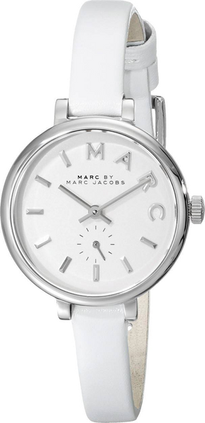 Marc Jacobs Sally White Dial White Leather Strap Watch for Women