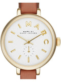 Marc Jacobs Sally White Dial Brown Leather Strap Watch for Women - MBM1351