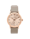 Marc Jacobs Baker Rose Gold Dial Grey Leather Strap Watch for Women - MBM1400